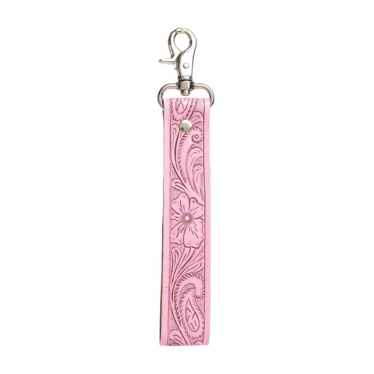 Pink Tooled Key Fob