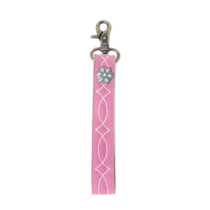 Pink Boot Stitch Key Fob