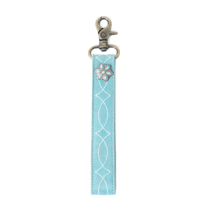 Turquoise Boot Stitch Key Fob