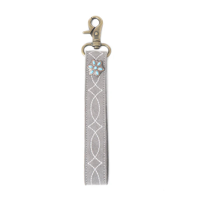 Grey Boot Stitch Key Fob
