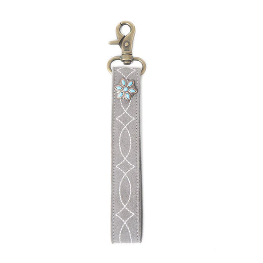 Grey Boot Stitch Key Fob