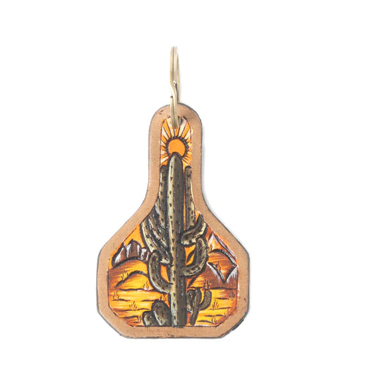 Sunset Cactus Tag Charm